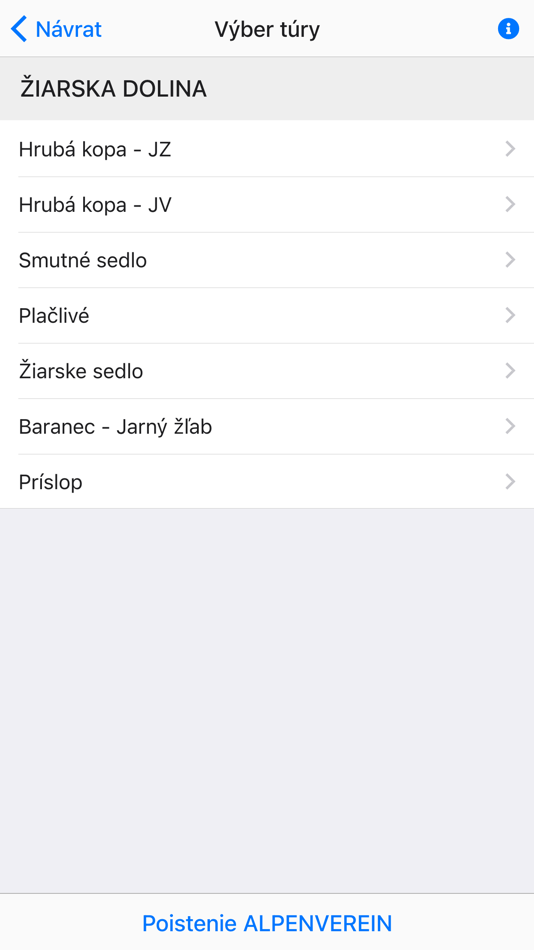 #3. Skialp Túry - Žiarska dolina (iOS) Göre: Ladislav Slosiar