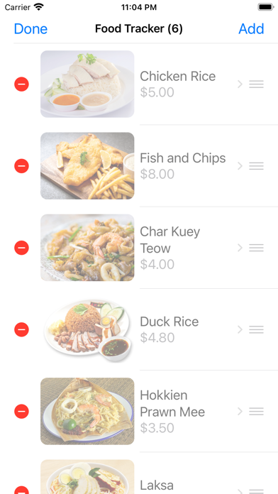 Food Tracker SG Plus Screenshot