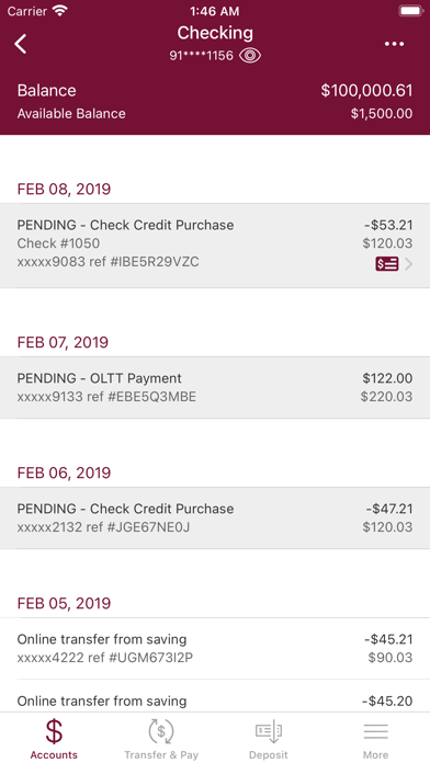 Saratoga’s Credit Union Screenshot