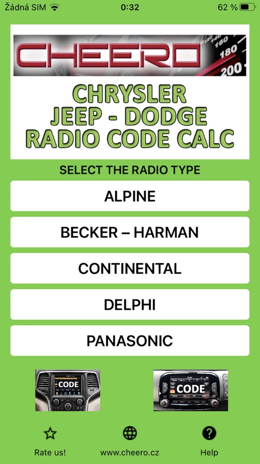 #1. RADIO CODE for CHRYSLER JEEP (iOS) 由: Petr Svihovec