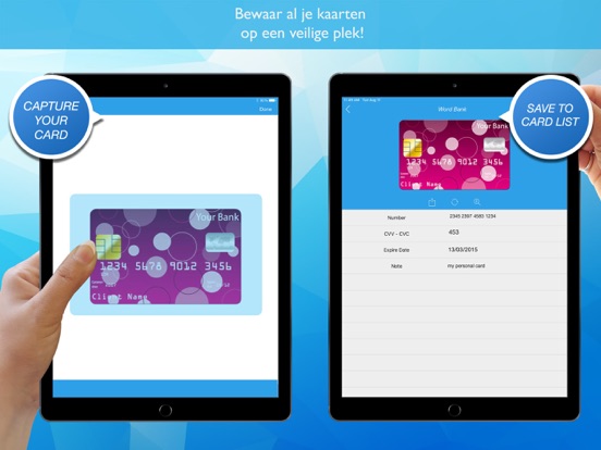 Secure Card - creditcard iPad app afbeelding 2