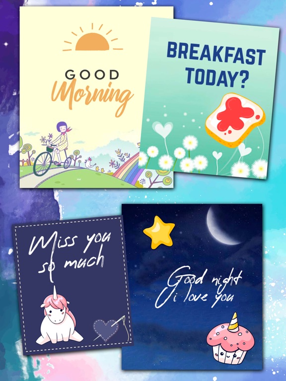 Good Morning & Night - Wishes iPad screenshot 3 - Photo & Video app