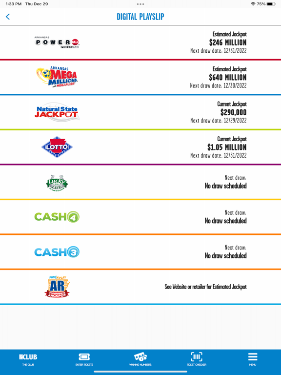 AR Lottery + CLUB iPad screenshot