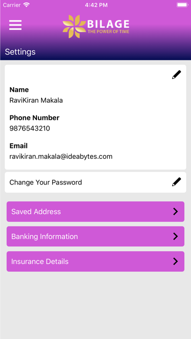 Bilage Business Screenshot