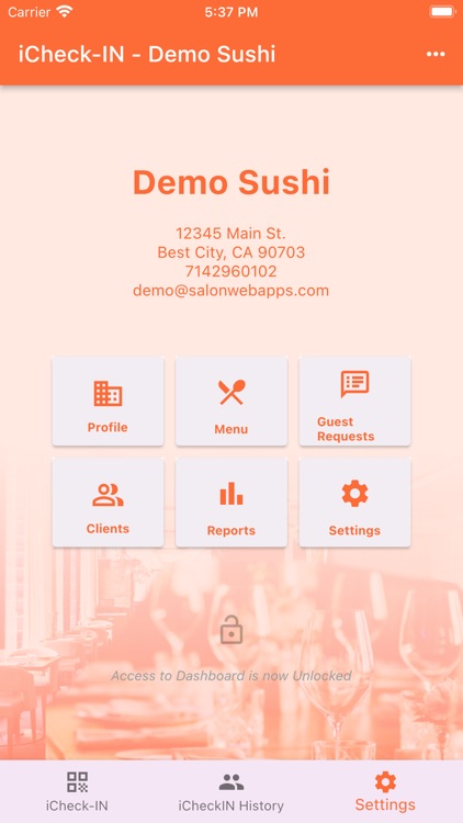 iCheck-IN for Restaurant