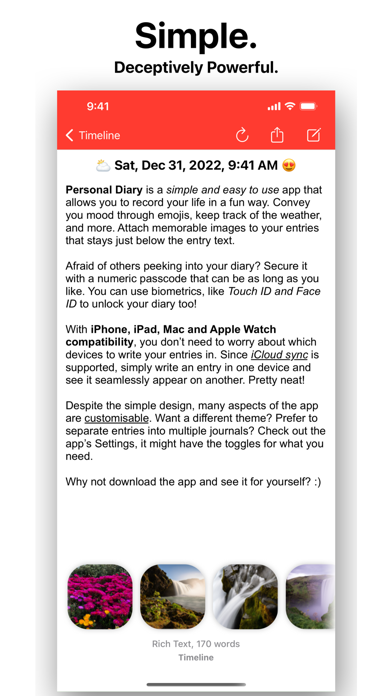 Personal Diary (Journal) App Screenshot