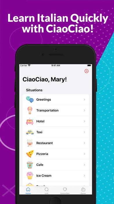 CiaoCiao - Italian Phrasebook Screenshot
