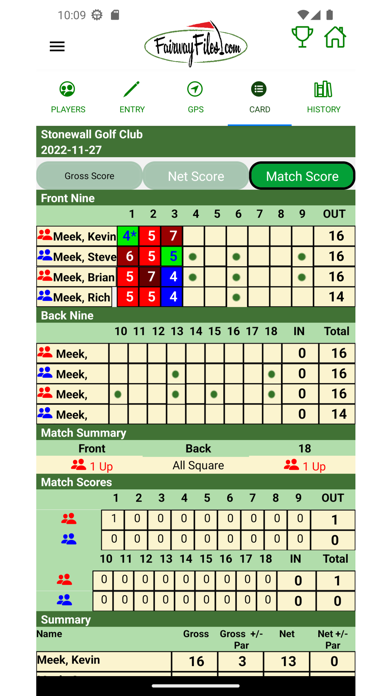 FairwayFiles Golf Scorecard Screenshot
