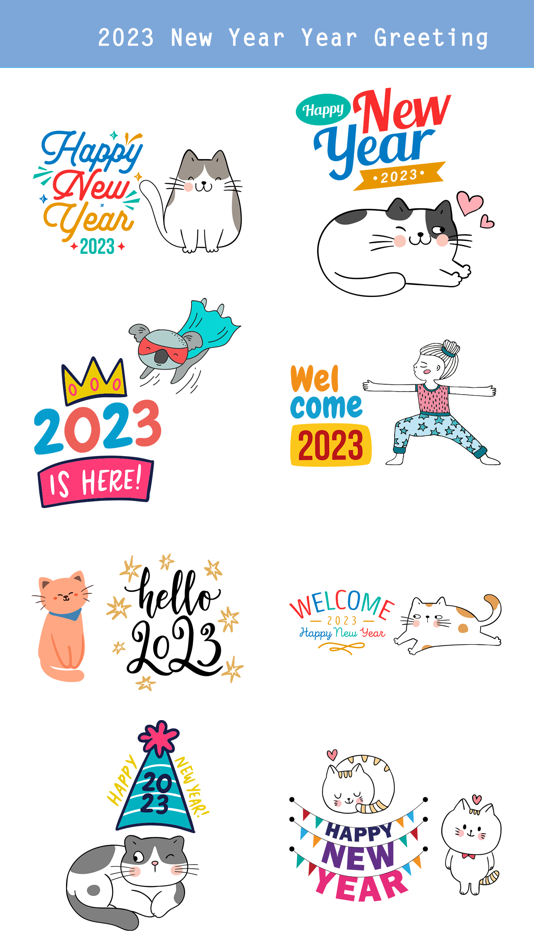 #3. 2023 - Happy New Year Stickers (iOS) 来自: Sunhee Choi