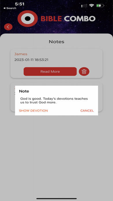Bible Combo Devotion Screenshot