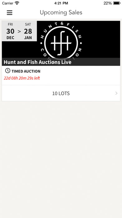 HNF Auctions Screenshot