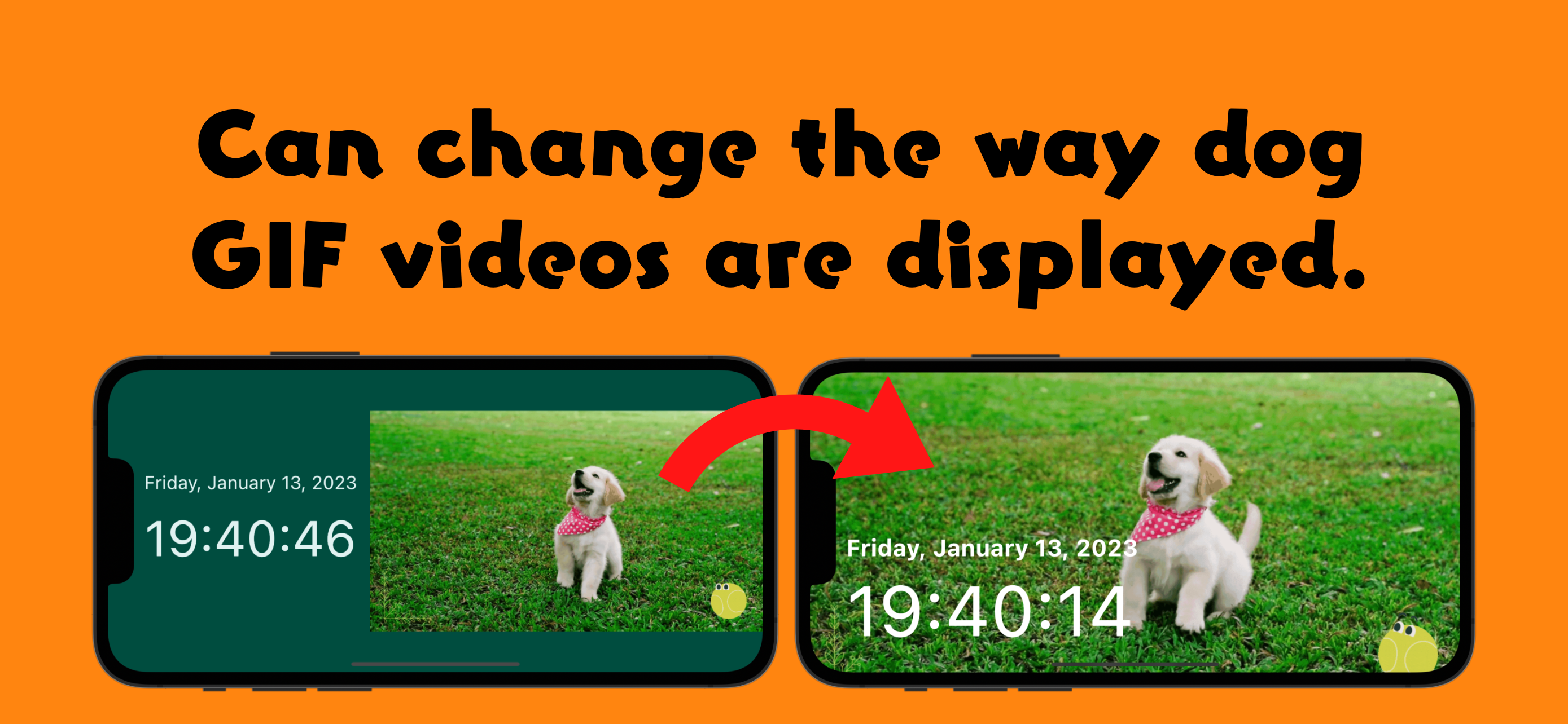Dog Clock app.digital cute