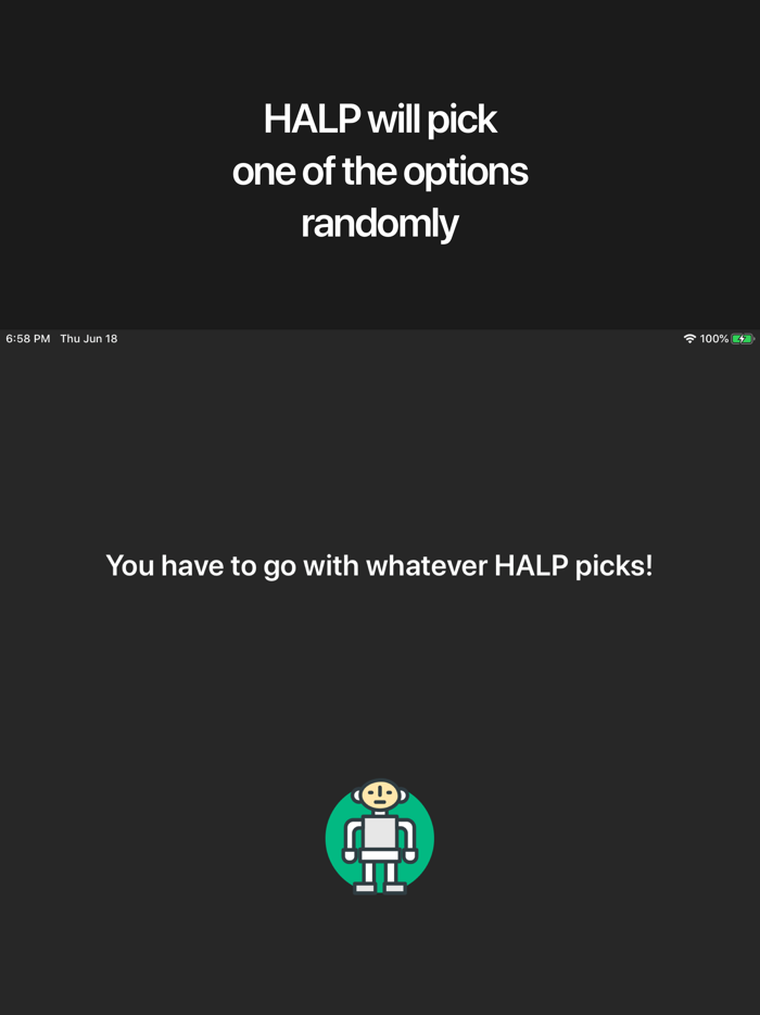 HALP - Random Decision Maker