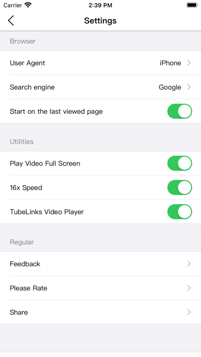 TubeLinks Browser Screenshot