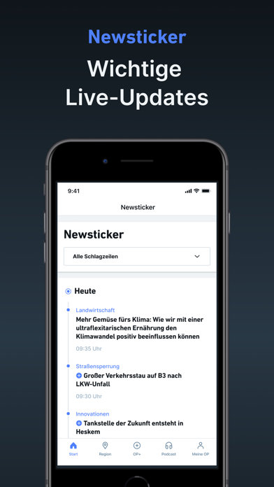 OP - Nachrichten und Podcast Screenshot