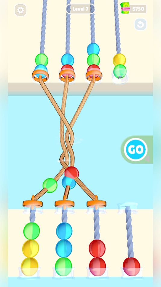 #1. Balls and Ropes Sorting Puzzle (iOS) Bởi: CHEF GAME STUDIO YAZILIM TEKNOLOJILERI LIMITED SIRKETI