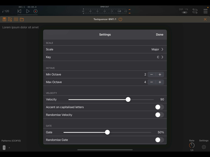 Textquencer AUv3 MIDI