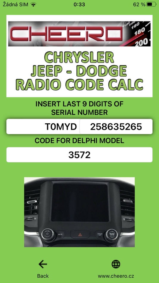#5. RADIO CODE for CHRYSLER JEEP (iOS) 由: Petr Svihovec