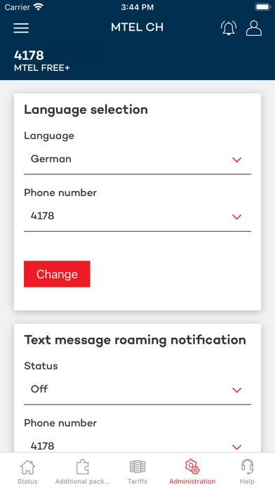 My Mtel Switzerland Screenshot