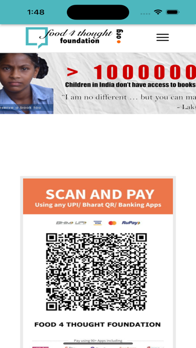 Food4ThoughtFoundation Screenshot