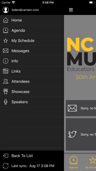 NCMEA Events Screenshot