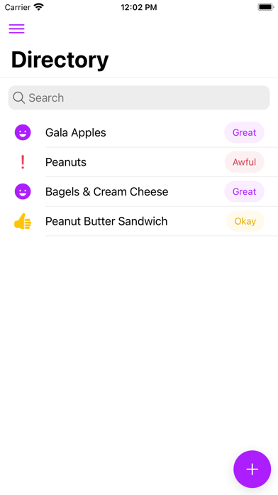 Crohns Food Tracker Screenshot