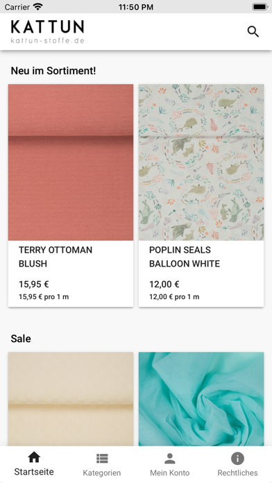 KATTUN-Stoffe.de Shopping Screenshot