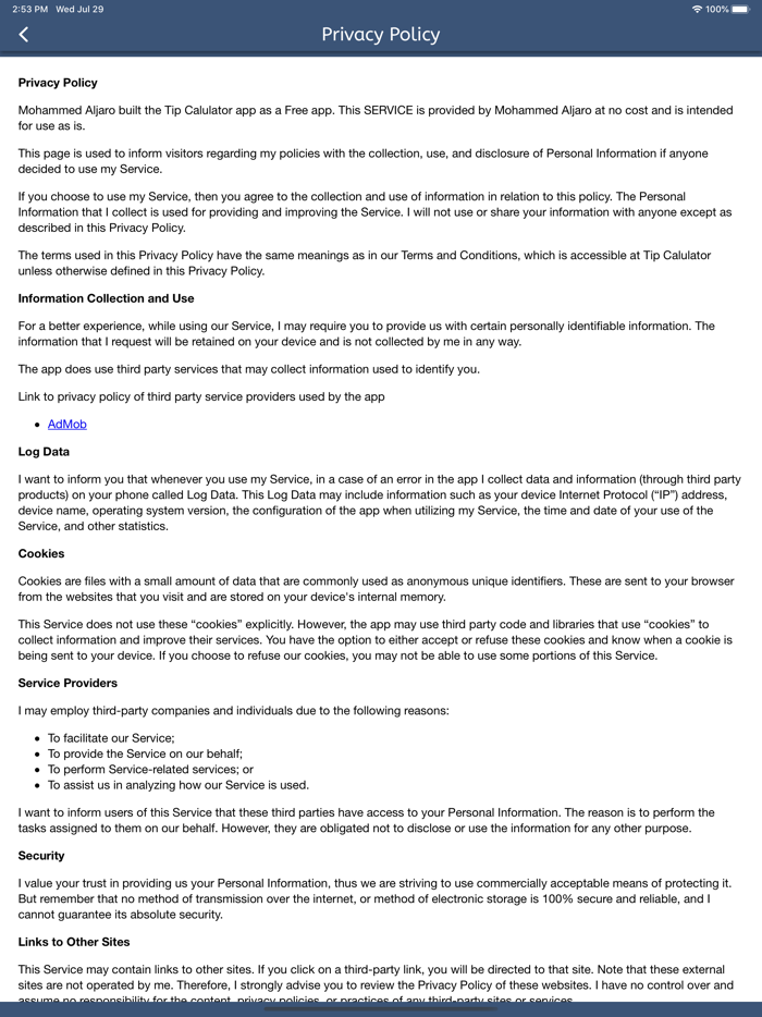 Tip Calculator - Split Tip