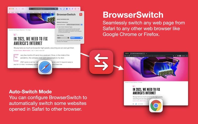 Screenshot #1 pour BrowserSwitch for Safari