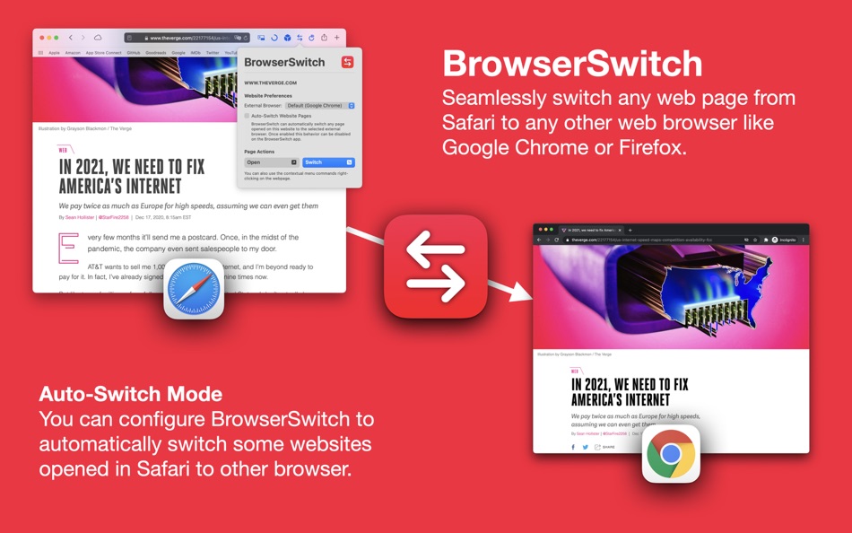 #1. BrowserSwitch for Safari (macOS) 由: Pedro Jose Pereira Vieito