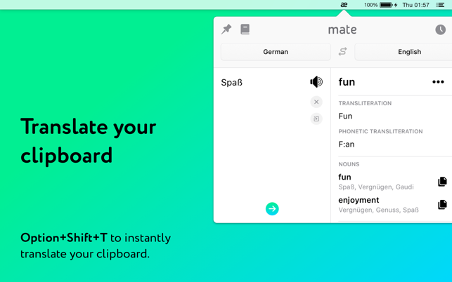 ‎Mate: Universal Tab Translator Screenshot