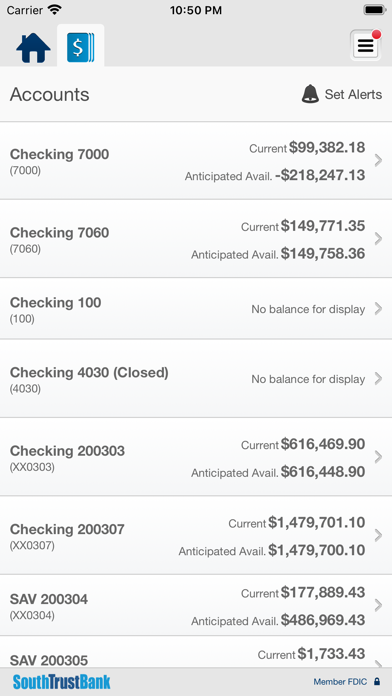 SouthTrust Bank Business Screenshot