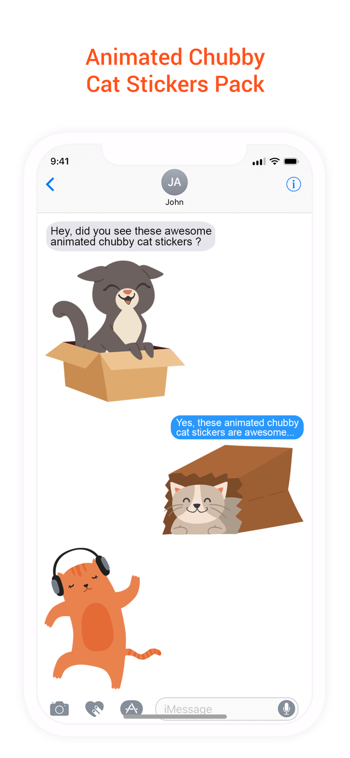 Animated Chubby Cat Stickers