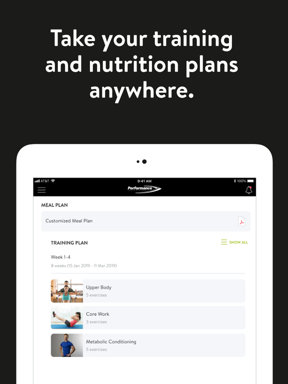 Performance Health and Fitness iPad screenshot 2 - Health & Fitness app