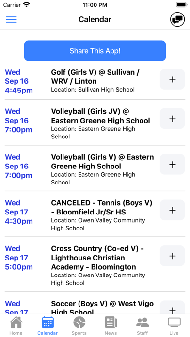 Owen Valley Athletics Indiana Screenshot