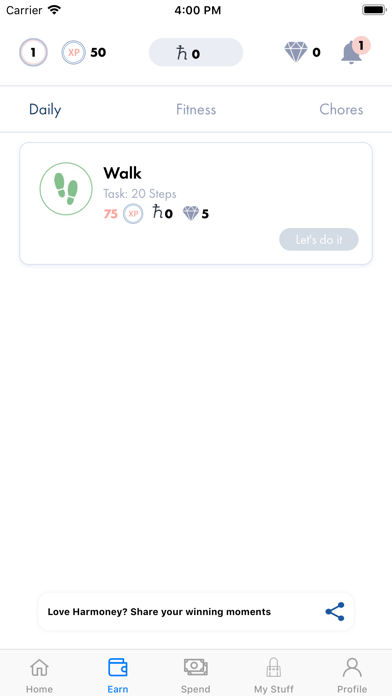 Harmoney Digital Wallet Screenshot