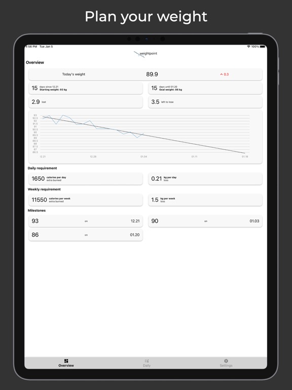 Screenshot #4 pour WeightPoint: Weight Tracker