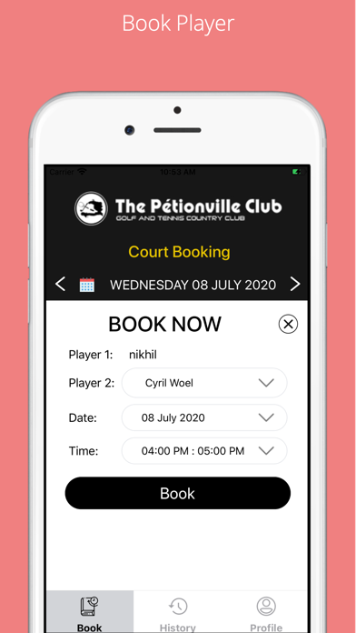 PVC Booking Screenshot