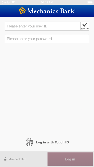 Mechanics Bank Business Mobile Screenshot