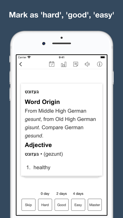 Yiddish vocabulary & sentences Screenshot