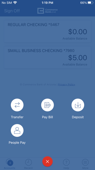 Commerce Bank of AZ Screenshot