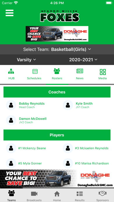 Caddo Mills Foxes Athletics Screenshot