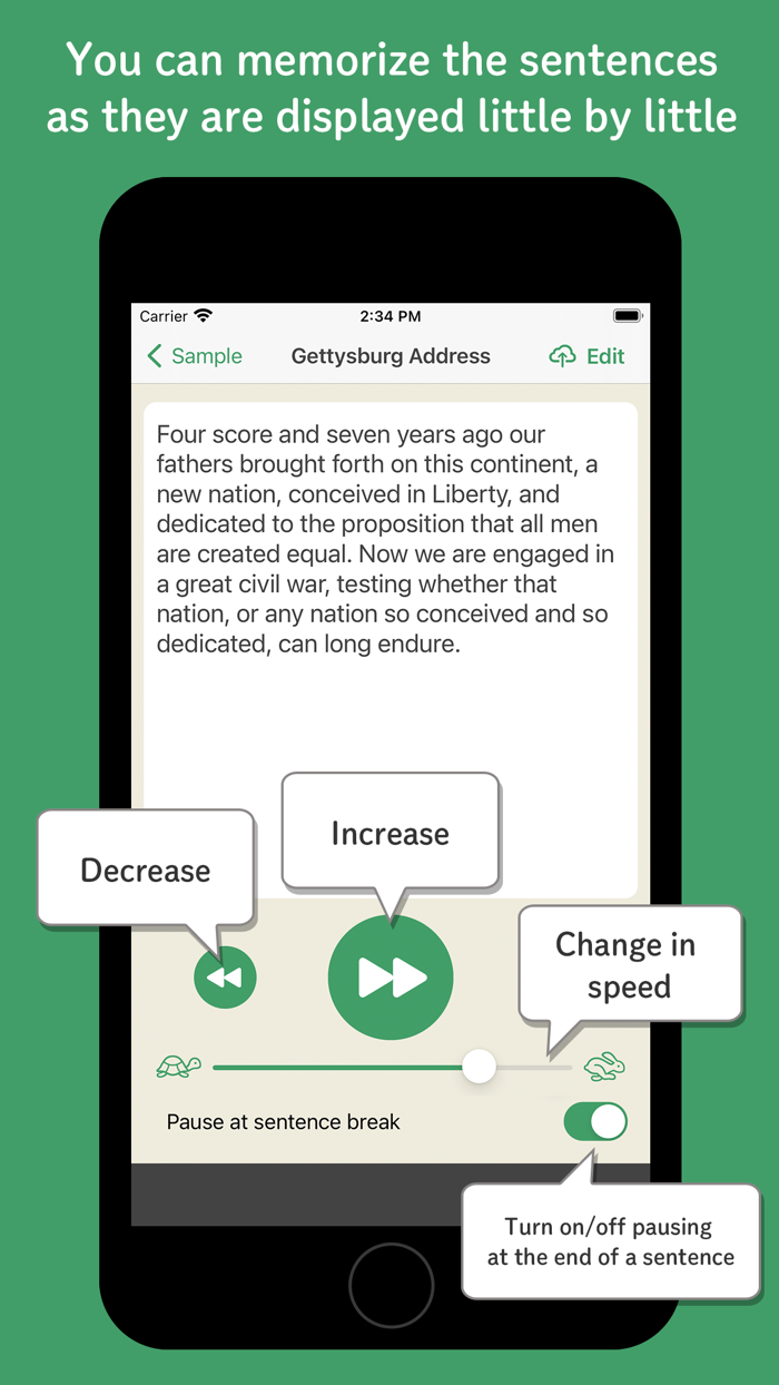 Memorize long sentences