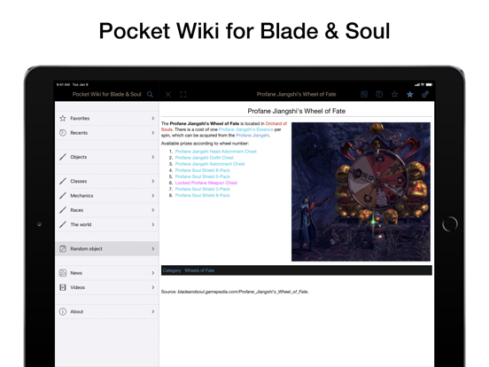 Screenshot #4 pour Pocket Wiki for Blade & Soul