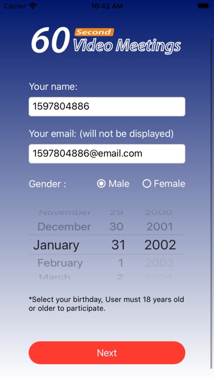 60 Second Video Meetings