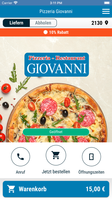 Pizzeria Giovanni Mistelbach Screenshot