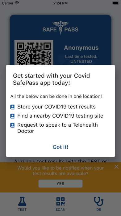 Covid SafePass Screenshot