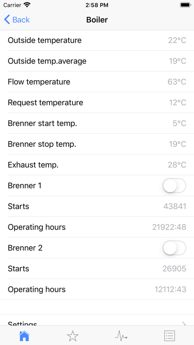BWC for heating system Screenshot