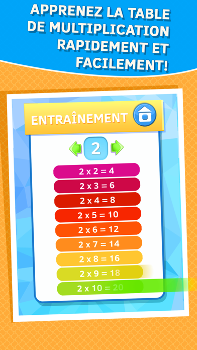 Screenshot #1 pour Jeux Tables de Multiplication