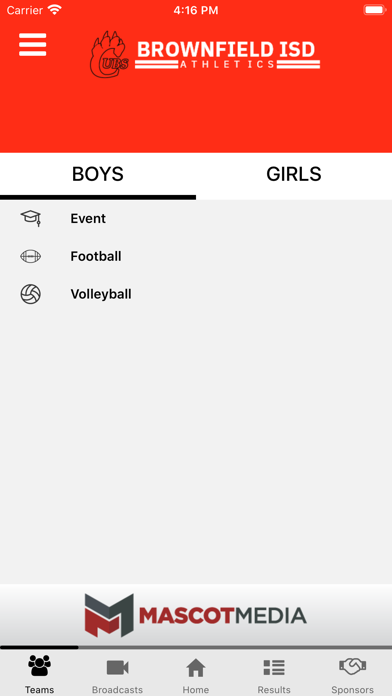 Brownfield ISD Athletics Screenshot